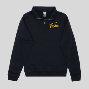 Foodies Embroidered Quarter-Zip Sweater